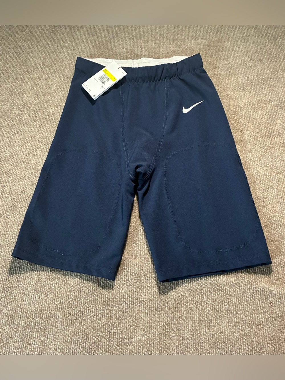 Nike Men’s Navy Athletic Shorts with White Swoosh